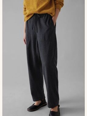 Toast Suki Wool Cotton Seersucker Check Pants | Carbon size XS NWT